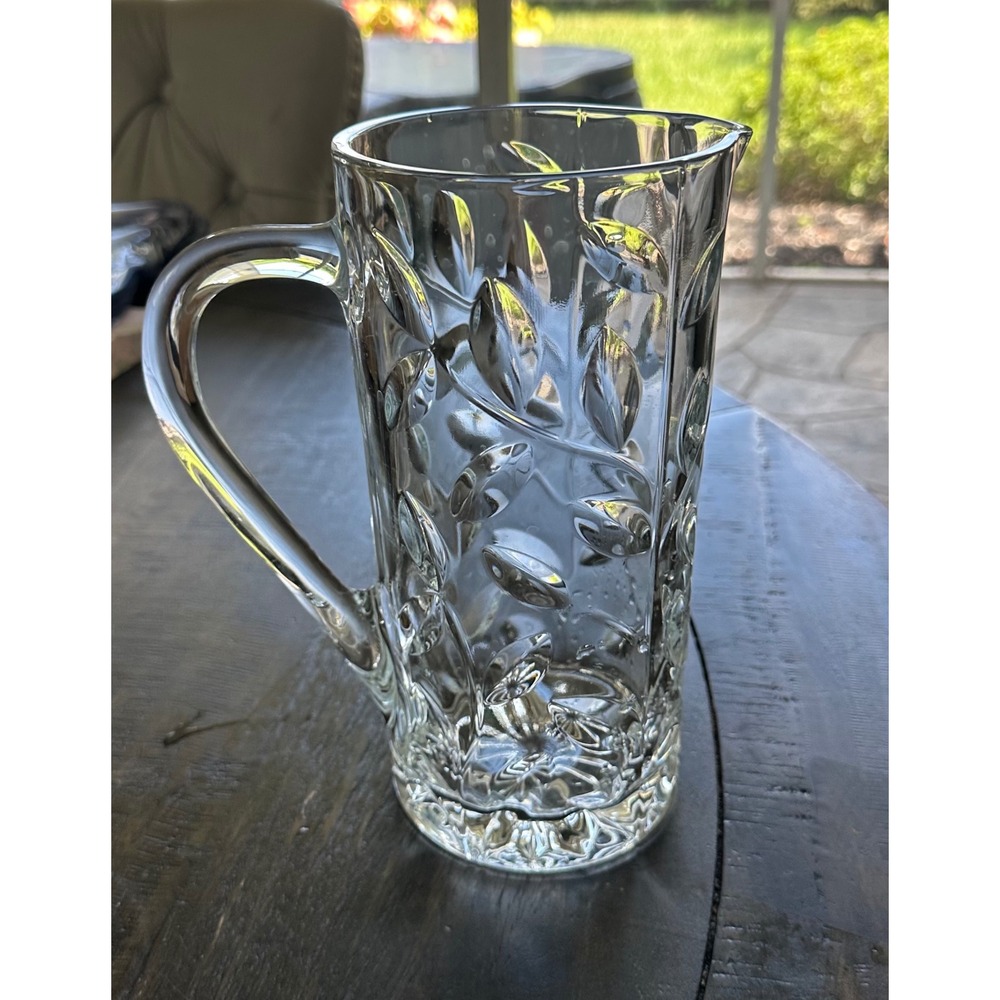 Vintage RCR Royal Crystal Rock Laurus Crystal Pitcher  Made in Italy –Heavy 50oz